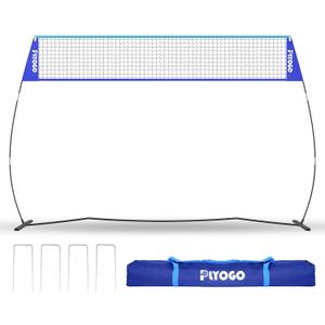 Volleyball Net, 14FT Freestanding Volleyball Net for Backyard, Adjustable Height and Instant Setup, Professional Portable Training Practice Set for Indoor and Outdoor with Carry Bag, 14FT Long