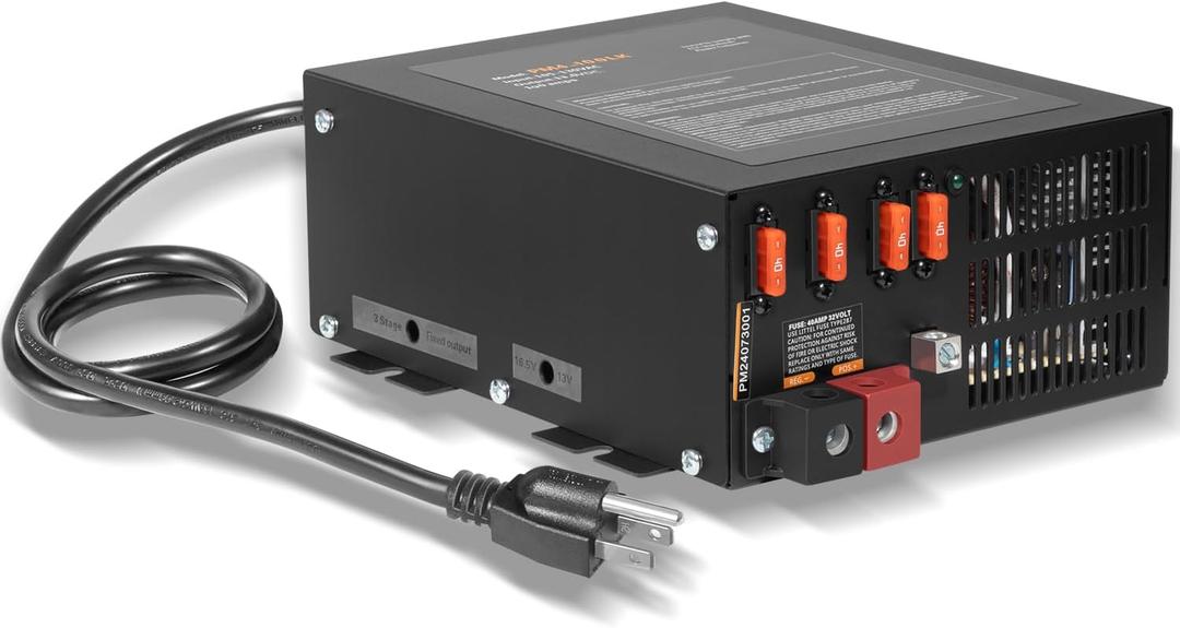 100A RV Power Converter with Built-in 4 Stage Smart Battery Charger with Reverse Polarity, Overload and Thermal Protection, Replacement for PM4 Power Converter 100A 110V AC to 12V DC 100 Amp