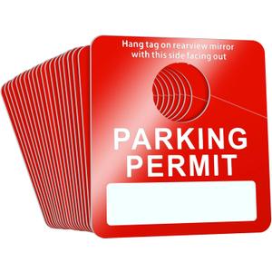 Remerry 500 Pack Parking Permit Hang Tags Bulk 3 x 2.75 Inch Temporary Parking Passes Pass Tickets, Plastic Placards PVC Tag for Rearview Mirror(Red)