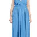 HALSTON Women's Jeanne Matte Jersey Gown, French Blue Size8