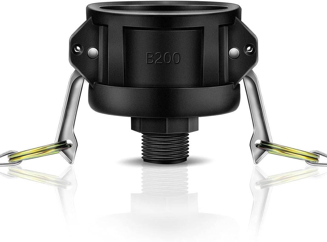 Tondiamo 275 330 Gallon IBC Tote Fittings Adapter 2 Inch Tote Tank Drain Adapter with Camlock to 3/4 Inch Garden Hose Connection, Black(1 Pack)