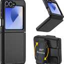 for Samsung Galaxy Z Flip 6 Case - Heavy Duty, Military Grade Protection, Shockproof, Drop & Dust Proof, Belt Clip Holster (Black)