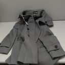 Tanming Women's Warm Double Breasted Wool Pea Coat Trench Coat Jacket with Hood (Medium, Grey)