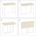 WOHOMO Folding Desk, Small Foldable Desk 31.5" for Small Spaces, Space Saving Computer Table Writing Workstation for Home Office, Easy Assembly, Oak