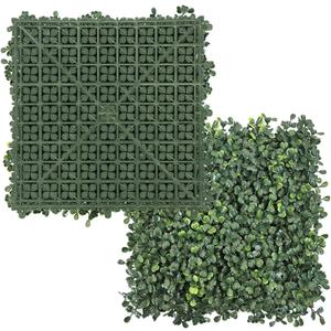 Artificial Grass Wall Panels, 10"x 10"(12P) Faux Boxwood Panels for Outdoor Indoor Green Grass Wall Decor, Party Wedding Garden Fence Decorations
