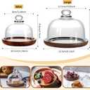 Butter Dish with Lid, 6 inch Clear Glass Domed Cheese Dish with Handle, Large Round Butter Tray with Cover, Cute Dessert Serving Bowl for Table, Kitchen Countertop, Refrigerator