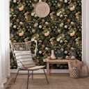 Woodland Rabbit Peel and Stick Wallpaper, Forest Animal Wallpaper