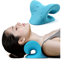 RESTCLOUD Neck and Shoulder Relaxer, Cervical Traction Device for TMJ Pain Relief and Cervical Spine Alignment, Chiropractic Pillow Neck Stretcher (Blue)