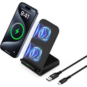 Wireless Charger Stand Samsung S26 Ultra 15W Fast Charging for Galaxy S26+/S26/S25 Ultra/S25 FE/S25 Edge/S25+/S24 FE/S23/S22+, Wireless Desk Phone Charging Station for Google Pixel 10a/10 Pro/9a/8 Pro