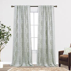 Mrs.Naturall Sage Green Curtains 96 Inches Long for Living Room,50% Blackout Room Darkening Extra Long Curtains for Bedroom Window