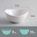 Samsle Porcelain Small Serving Bowls, 10 Ounce Dessert Bowls for Ice Cream Snacks Appetizer Candy Dishes, Dishwasher Safe Durable Ceramic White Bowl for Party, Set of 6