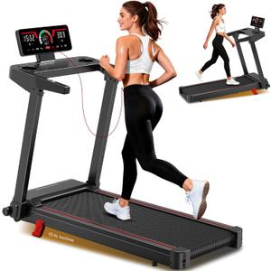 Upgrade Walking Pad with 15% Incline, 3.5HP Treadmill with Handle Bar, 0.6-8.7MPH Foldable Walk Pad for Small Home Office, Quiet Treadmill Running Machine, LED Display, 300/350/400LBS Capacity