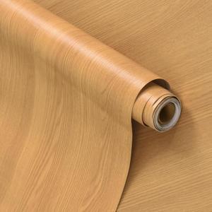 48"x118" Wide Light Yellow Brown Maple Wood Contact Paper Peel and Stick | Wood Grain Wallpaper Air Guide Slot Design Matte Thickened Self adhesive Waterproof Wood Vinyl Wrap for Cabinets Walls