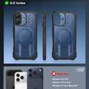 FNTCASE for iPhone 17 Phone Case: [360 Spin Magnetic Ring Kickstand] [Compatible for MagSafe] [Screen Protector] Heavy Duty Military Grade Protection Protective Phone Case with Stand Blue