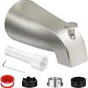Universal Tub Spout for 1/2" Copper Pipe, 1/2" IPS and 3/4" IPS, Bathtub Faucet with Diverter and Adapter and Hex Wrench (Brushed Nickel)