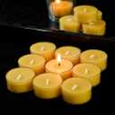 48 Packs Pure Beeswax Tealight Candles Bulk-4 Hour Burn Time,Unscented Natural Beeswax Tealights for Centerpiece Table (Yellow)