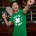 St Patricks Day Shirt Men Green Shamrock Irish Tshirts Short Sleeve Funny Graphic Tee Tops (Green, XL)