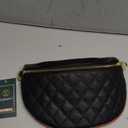 Eslcorri Small Crossbody Sling Bag for Women Trendy - Fanny Packs Leather Chest Belt Bum Bag Anti Theft Purse for Travel, Nylon Black