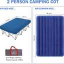 KAMPKEEPER Camping Cot,Camping Cots for Adults,Folding Camping Cot with Inflatable Air Mattress and Carry Bag,for Outdoor Travel Camp Beach Vacation (not Included The Airpump), Queen