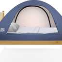 Bed Den - Foldable Privacy Bed Tent Canopy Twin XL (79.5" L x 37.4" W x 35" H) Pop Up College Dorm Room Kids Cozy Sleep Better