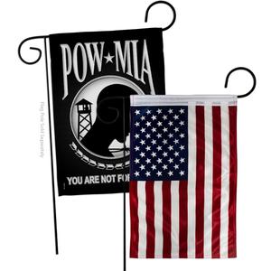 4th Of July American Flag For Independence Day POW MIA Wall Hanging Decor Home Cemetery Decoration For Grave Yard Sign Memorial Veterans Day USA Poster Door Canvas Tapestry Gifts For Dad