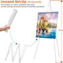 ARTASY 63" Easel Stand for Wedding Signs, Posters, Portable Artist Easel for Painting Canvas, Tripod for Home and Office, Supports 5 lbs-White 1/Pack