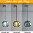 Modern 2-Pack Glass Globe Pendant Lights, Gray Green Modern Pendant Lighting for Kitchen Island, Glass Hanging Lamps for Dining Room Living Room Bedroom, Large 9.85 Inch Fixture (Bulbs Not Included)