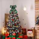 4 Inch Green Velvet Wired Ribbon 10 Yards Snowflake Metallic Crushed Velvet Christmas Ribbon for Gift Wrapping Christmas Tree Decoration Crafts Wreaths Supplies-Continuous (Green, 4"-10 Yard)