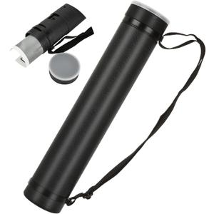 1PC Extendable Poster Tube Expand from 17 to 27 with Shoulder Strap, Black Portable Poster Document Storage Tube for Artworks, Blueprints, Drafting and Scrolls