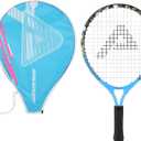 AMA SPORT Kids Tennis Racket for Junior Toddlers Starter Kit 17-25" for Girl Pink and Boy Yellow with 420D Nylon Shoulder Strap Bag, Graffiti Blue 23"