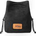 S-ZONE Soft Camera Bag DSLR Insert Handbag Drawstring Lens Case Compatible with Canon Nikon Sony (Large, Black)