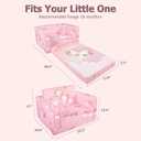 Kids Couch, 2-in-1 Toddler Sofa Fold Out, Soft Toddler Chair for Boys and Girls, Convertible Sofa to Lounger- Ideal for Napping, Reading, and Playing (Pink Unicorn)