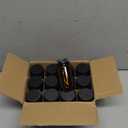 JUVITUS 2.5 oz / 75 ml Amber Glass Packer Bottle with Black Ribbed Lid (12 pack)
