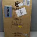 SOLADDER 2 Step Ladder, Folding Step Stool with Anti-Slip Wide Sturdy Pedal, Multi-Use for Home and Kitchen Use, Space Saving-Woodgrain(300lbs Capacity)