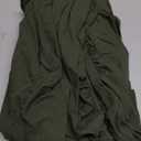 MooMee Fitted Bottom Sheet Only 100% Washed Cotton Linen Like Textured Breathable Durable Soft Comfy Deep Pocket Fits Mattress up to 17" (Olive Green, Twin)