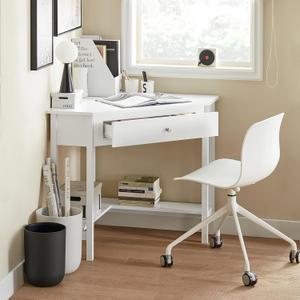 Haotian Small Corner Desk, Triangle Computer Desk with Drawer and Ladder Shelf, Home Office Writing Vanity Table, White FWT31-W Haotian Small Corner Desk, Triangle Computer Desk with Drawer and Ladder Shelf, Home Office Writing Vanity Table, White FWT31-W
