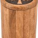 Kimona Food Jars & Canisters Acacia Wood round wooden storage jar with Lid Tree Of Life Engraved on Lid Storage Container for Kitchen (4.5" X 4.5" X 6")