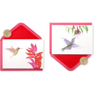Papyrus Watercolor Hummingbird All Occasion Cards with Envelopes & Signature Seals, Blank Inside for Personalized Message (12-Count)
