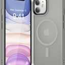Strong Magnetic for iPhone 11 Case Compatible with Magsafe, [13FT Drop Resistant] Translucent Matte Skin Feeling Back, Aluminum Alloy Keys Shockproof Phone Case, Titanium Gray
