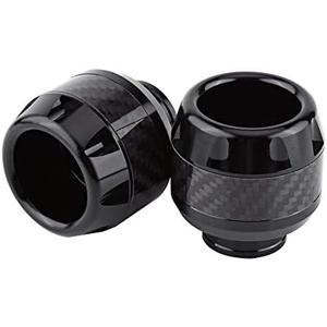 Front Fork Frame Sliders, Pair of Carbon Fiber Motorcycle Front Fork Frame Sliders Wheel Crash Motorbike Falling Scooter Moped, (Black)