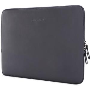 MOSISO Laptop Sleeve Bag 13.3 inch Compatible with MacBook Air/Pro, 13-13.3 inch Notebook, Compatible with MacBook Pro 14 2025-2021 M4 M3 M2 M1, PU Leather Padded Bag Waterproof Case, Space Gray