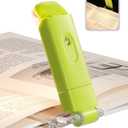 DEWENWILS USB Rechargeable Book Reading Light with Clip, LED Clip on Book Light for Reading at Night, Flexible Booklight for Kids, Warm White, Brightness Adjustable for Eye Protection (Green)