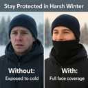 ISQ Winter Warm Neck Gaiter Soft Wool Neck Warmer Outdoor Riding Windproof Balaclava Face Mask Suitable for Men and Women (Black)