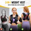 PodiuMax 25 lb womens weighted vest for walking with Phone Bag,Snug Fit