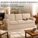Ektorp Sofa Cover for IKEA Ektorp 3-Seat Sofa, Polyester Slipcover Set with 1 Frame Cover + 3 Seat Cushion Covers + 3 Back Cushion Covers, Machine Washable, Khaki