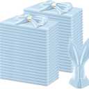 KKJIAF 50 Pack Light Blue Square Satin Napkins 17x17 Inch Soft Smooth Cloth Napkins Silky Table Napkin for Wedding Banquet Party Decoration