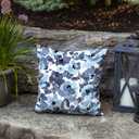 Arden Outdoor Toss Pillow, 2 Pack, 16 x 16, Rain-Proof, Fade Resistant Blue Garden Floral