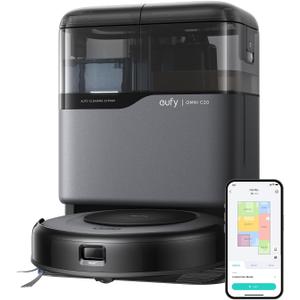eufy Robot Vacuum Omni C20, Robot Vacuum and Mop Combo, Self Emptying, Auto Mop Washing and Auto Drying for Hands-free Cleaning, 7000 Pa Powerful Suction, 3.35-Inch Ultra-Slim Body, All-in-One Station