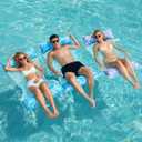 Sloosh 3 Pack Inflatable Pool Float Hammock, Water Lounges, Multi-Purpose Swimming Pool Accessories (Saddle, Lounge Chair, Hammock, Drifter), Lake, Outdoor, Beach