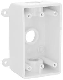 BELL PSB37550WH Single-Gang Weatherproof Box Three 1/2 in. or 3/4 in. Threaded Outlets, 2 in, White